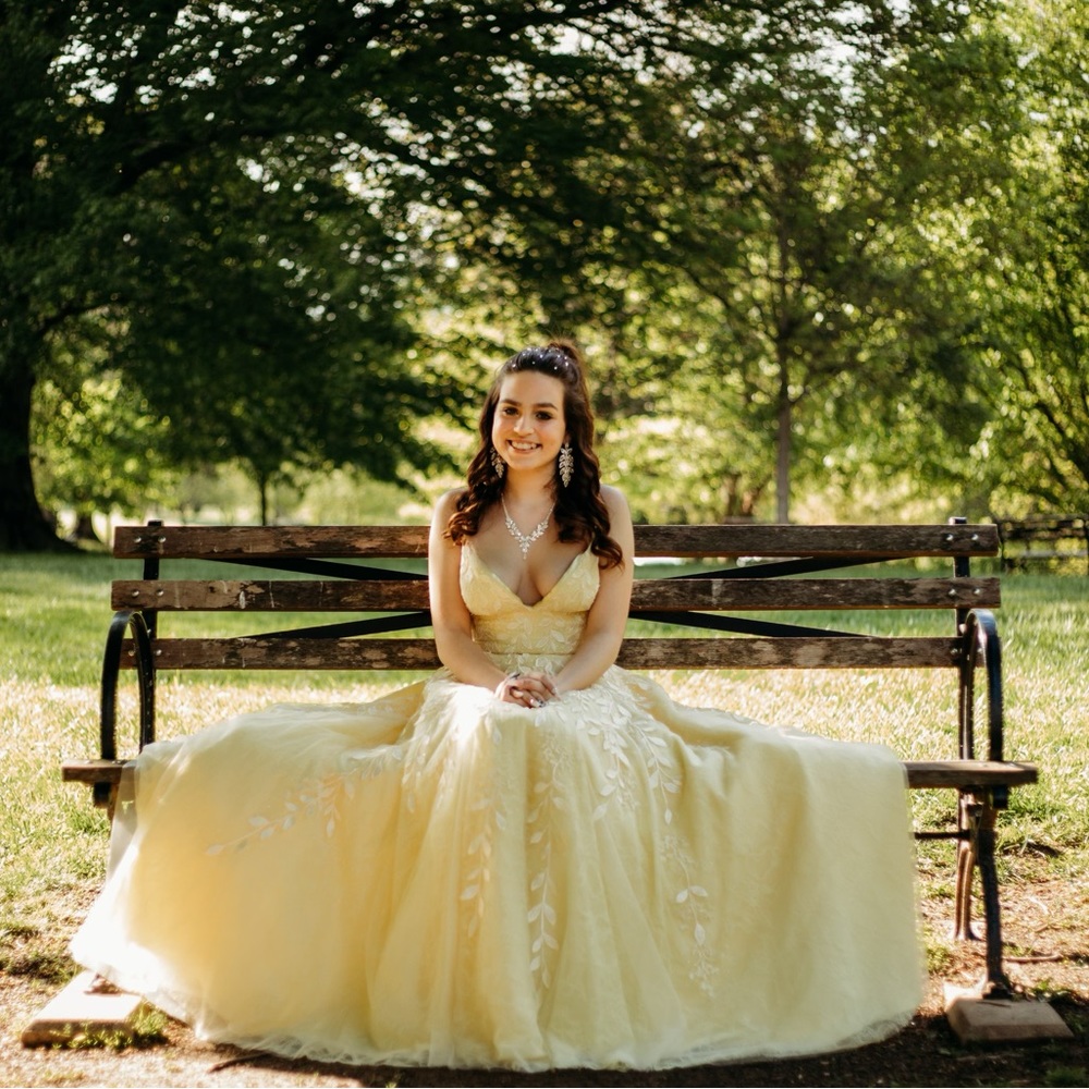 Yellow Princess Prom Dress - Picture 2 of 5